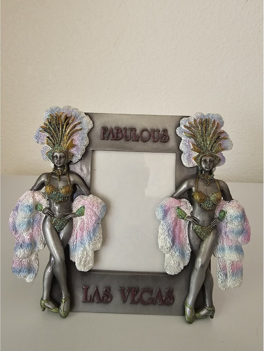 Vintage Fabulous Las Vegas Showgirl Pewter Picture Frame